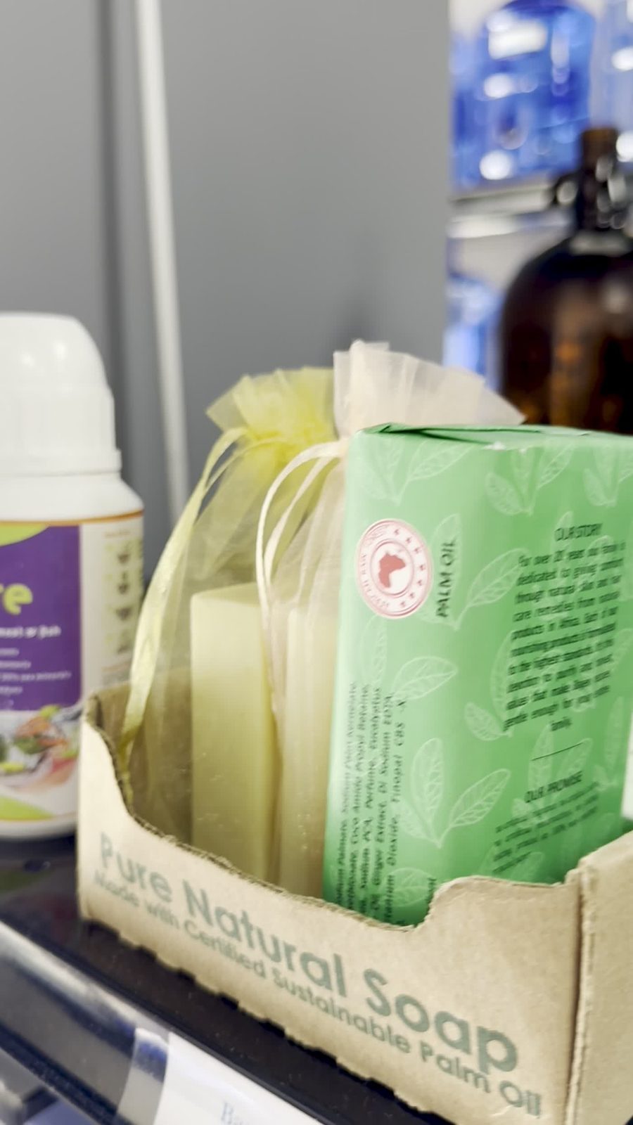 Natural bar soap, African black soap, and shea butter